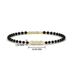 Load image into Gallery viewer, 3 Stone Round Diamond Black Beaded Baby Bracelet
