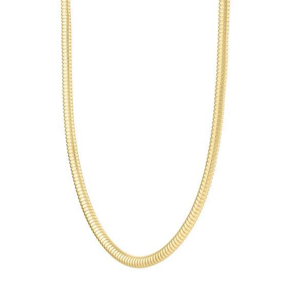 Art Deco 14K Yellow Gold 5mm Wide Tubogas Necklace 17 Inches Long