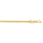 Load image into Gallery viewer, 2.7mm Wide Textured Lite Round Wheat Chain In 14K Yellow Gold
