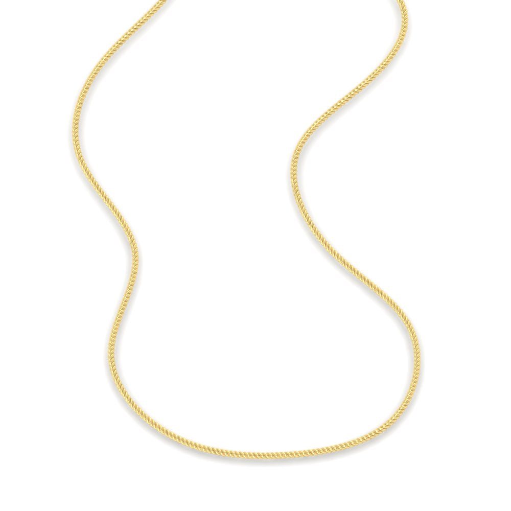 14K Yellow Gold 2.4mm Lite Round Wheat Chain for Men and Women