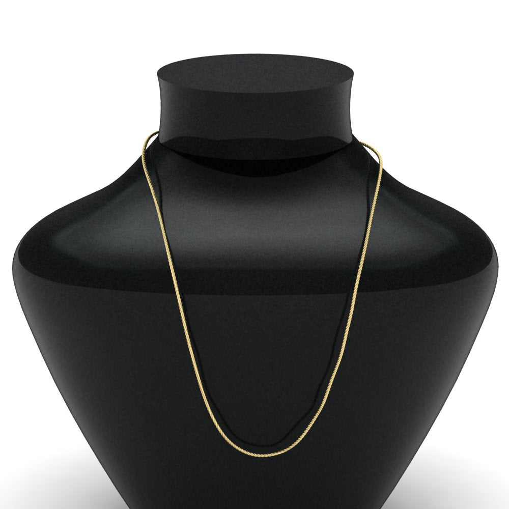 14K Yellow Gold 2.4mm Lite Round Wheat Chain for Men and Women