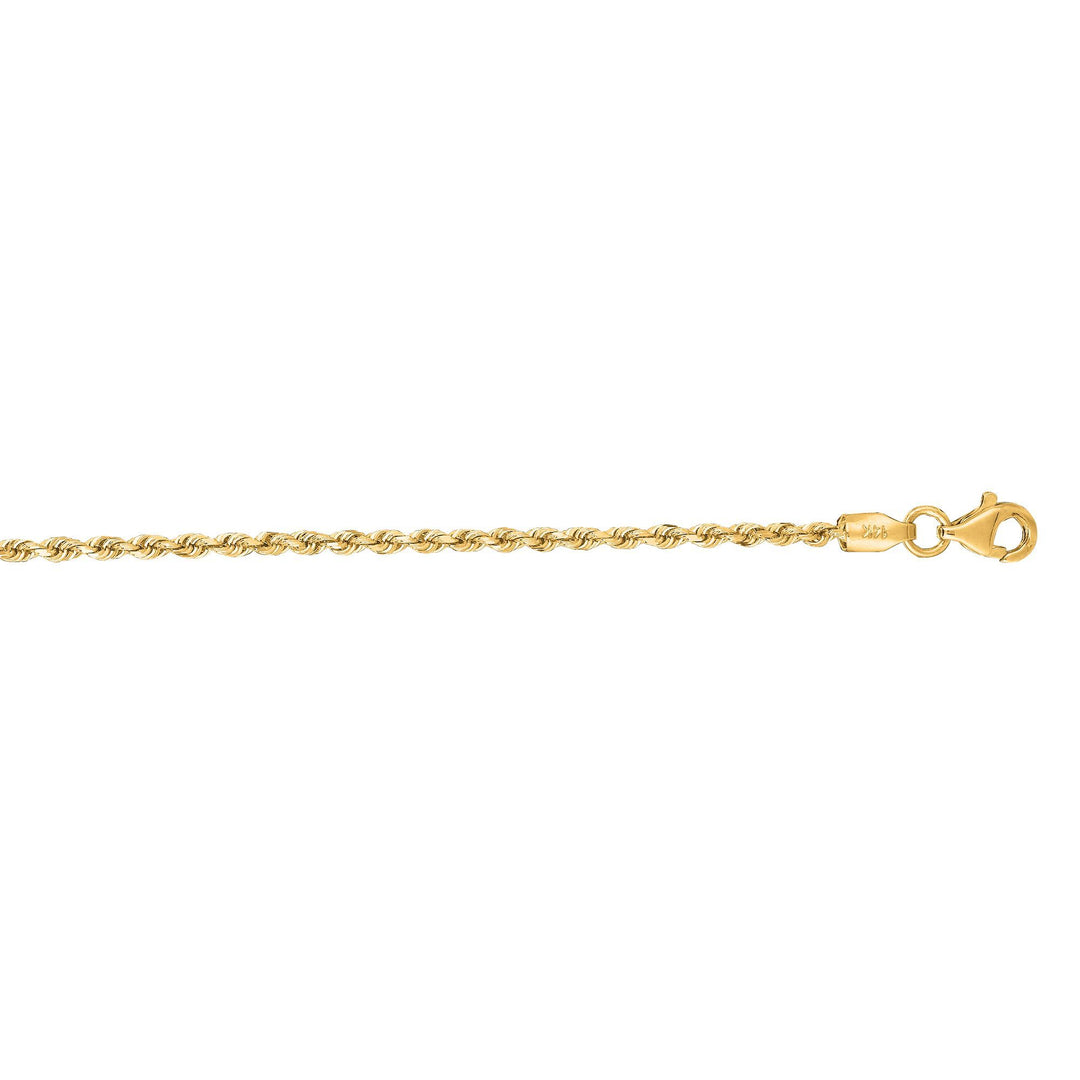 14K Gold 1.8mm Royal Rope Chain Layering Necklace