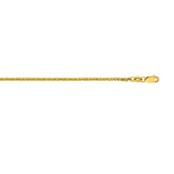 14K Gold 1.8mm Square Wheat Chain with Lobster Lock