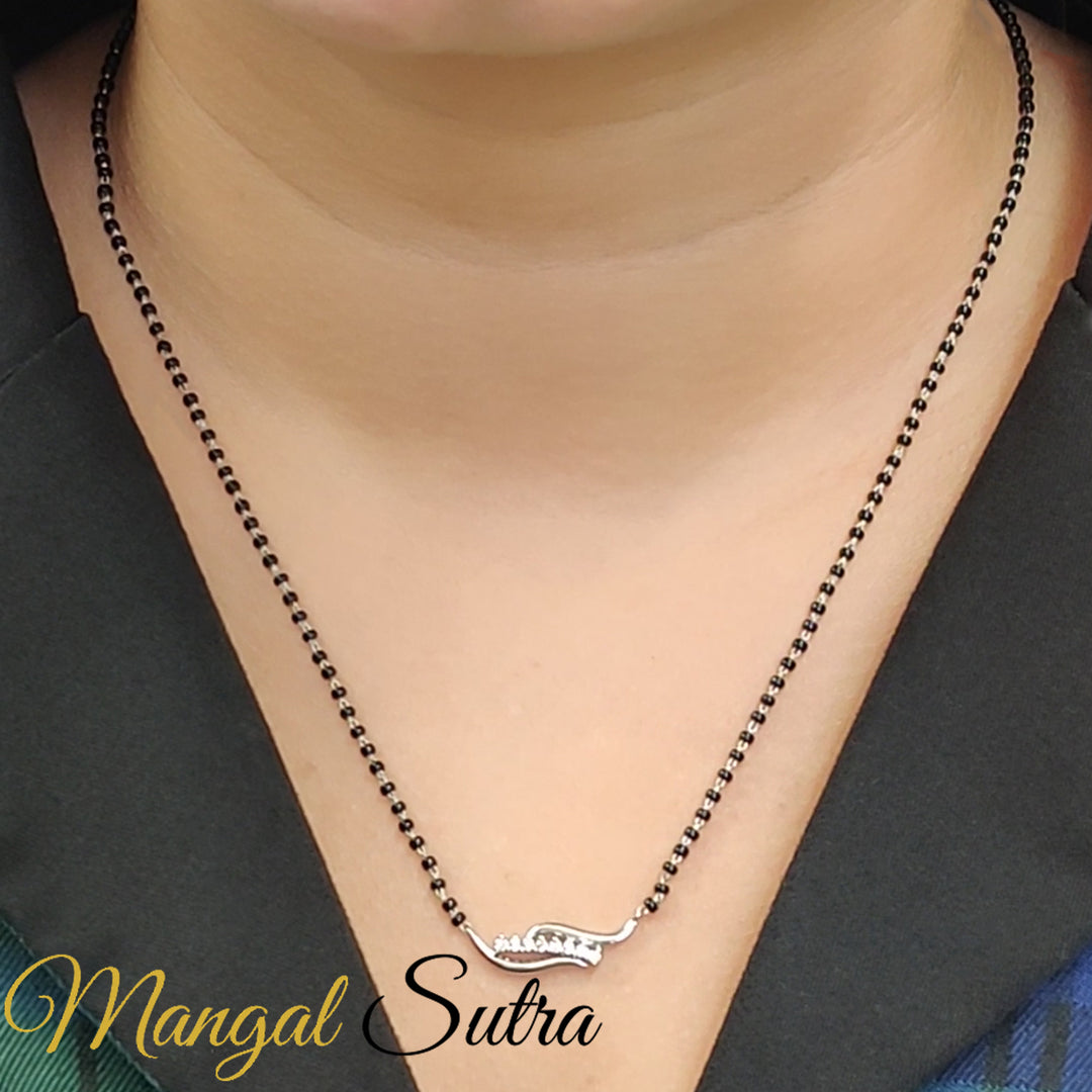 Swirl Diamond Necklace Mangalsutra