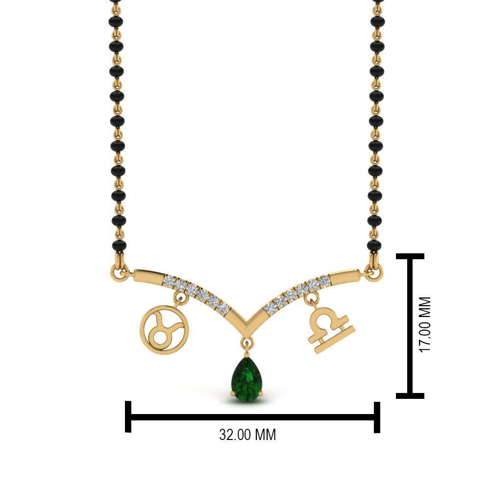 Mangalsutra Diamond Pendant Zodiac Sign