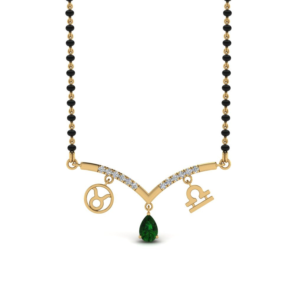 Mangalsutra Diamond Pendant Zodiac Sign