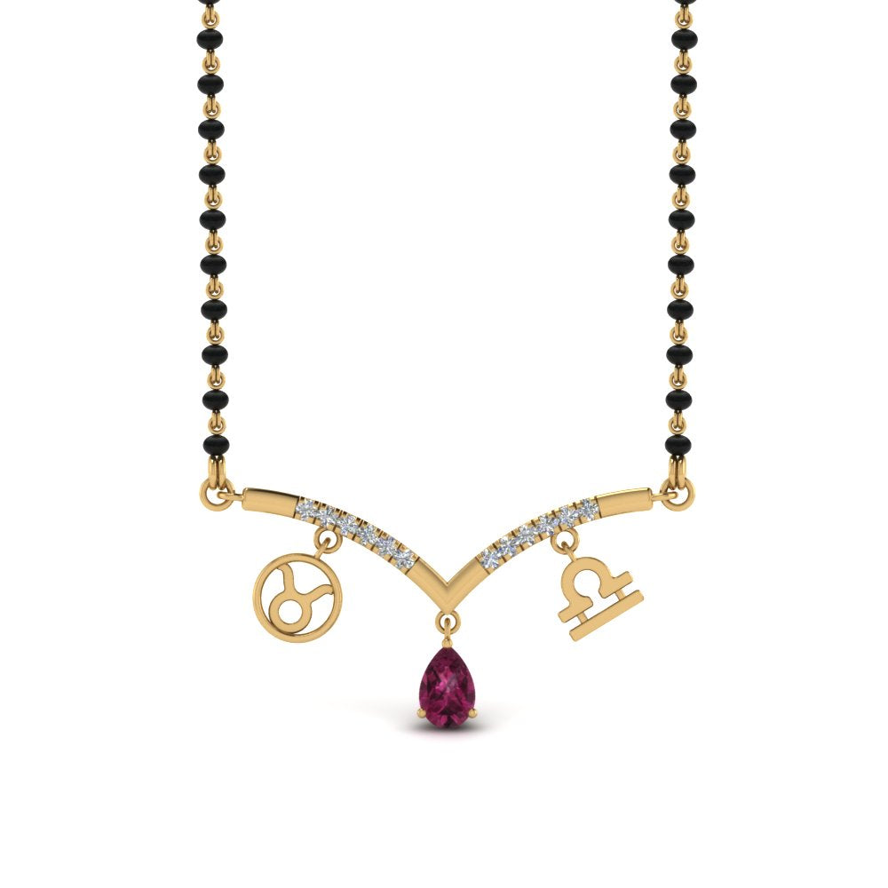 Mangalsutra Diamond Pendant Zodiac Sign