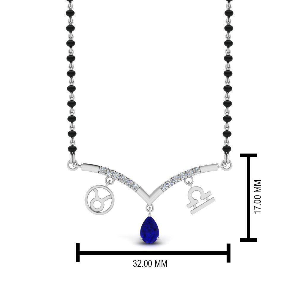 Mangalsutra Diamond Pendant Zodiac Sign