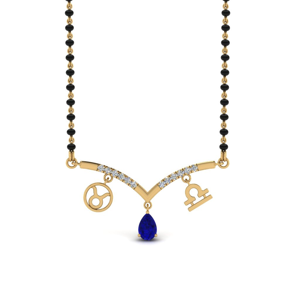 Mangalsutra Diamond Pendant Zodiac Sign