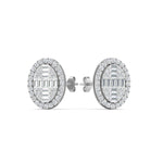Load image into Gallery viewer, Oval Shaped Baguette Diamond Fancy Stud Earrings
