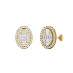 Load image into Gallery viewer, Oval Shaped Baguette Diamond Fancy Stud Earrings

