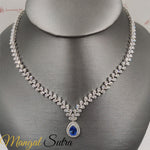 Load image into Gallery viewer, Pear Drop Leaf Diamond Necklace
