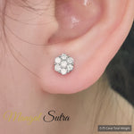 Load and play video in Gallery viewer, 7 Stone 0.75 Carat Cluster Flower Diamond Earring
