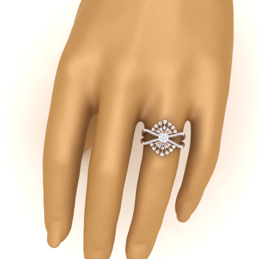 Real Diamond Split Shank Engagement Ring