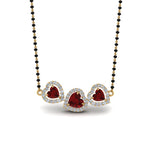 Load image into Gallery viewer, 3 Halo Diamond Heart Mangalsutra
