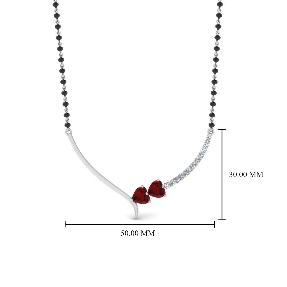 Heart Diamond Simple Mangalsutra Design