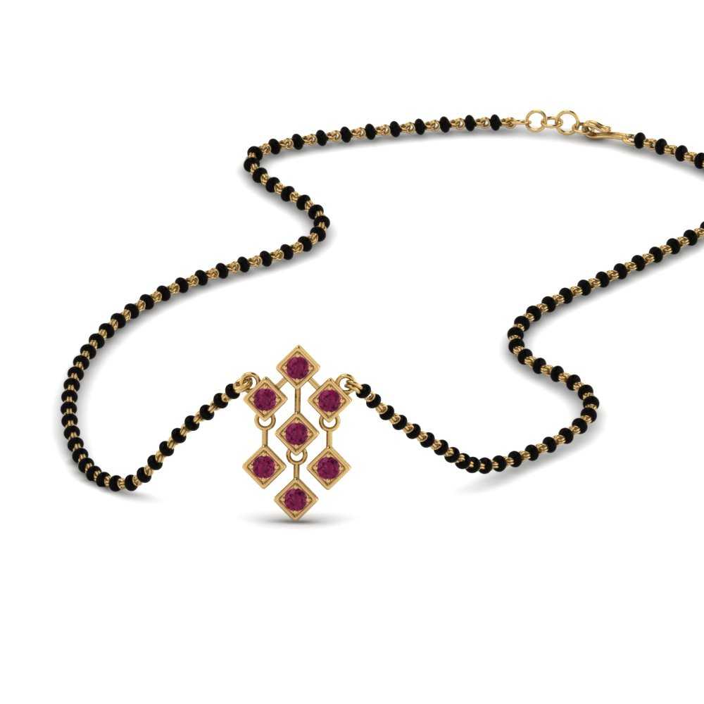 Black Bead Short Diamond Mangalsutra