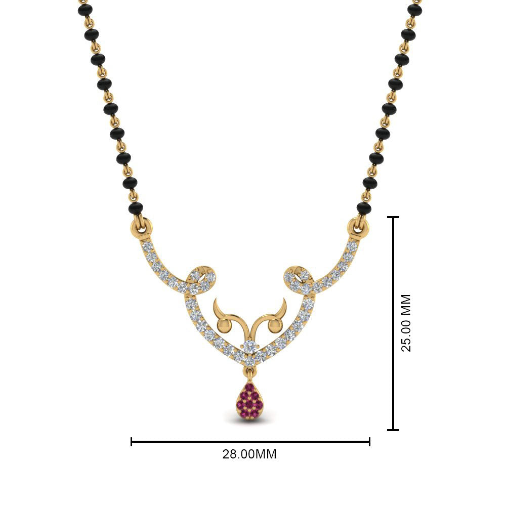 Unique Diamond Mangalsutra Pendant