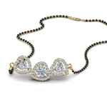 Load image into Gallery viewer, 3-Halo-Diamond-Heart-Mangalsutra
