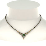 Load image into Gallery viewer, Beautiful-Diamond-Bead-Mangalsutra-With-Emerald
