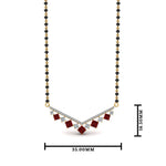 Load image into Gallery viewer, V Shaped Bar Ruby Mangalsutra
